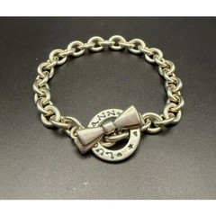Lucy Ann Sterling Silver Bow Tie Toggle Bracelet 925 USA Heavy Rolo Link