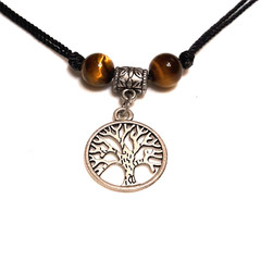 Adjustable Necklace Tree of Life with Tiger’s Eye bead