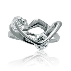 Stylish Sterling Silver Ring Hallmarked Solid 925 Cubic Zirconia Handmade