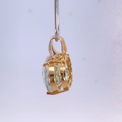Oval Syn-Green Quartz 14K Yellow Gold 4.92g Checkerboard-Cut Pendant (EL1125403)
