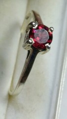 LOVELY UNTREATED NATURAL GARNET IN STERLING SILVER RING SIZE 9.25-9.5!