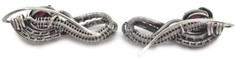 Pair of Garnet and Sterling Silver Ear Pins