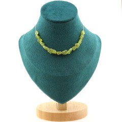 stones And Minerals. Necklace 15 Peridot Beads From Myanmar (BURMA) Chain In