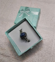 Lovely Dark Blue Lapis Ring. Set In Tarnish-Resistant Tibetan Silver. Size 8.5