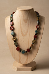 Glazed Ceramic Bead Statement Necklace