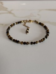 Tiger’s Eye 3.5mm Gemstone Beaded Bracelet Dainty Handcrafted jewelry