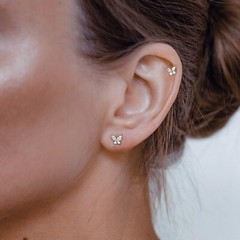 Cartilage Screw Back Earrings for Women, Flat Back Earrings Sterling Silver H…