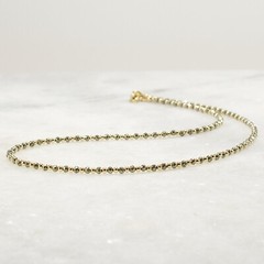 Pyrite Necklace 2mm Tiny Bead Necklace 14k Gold Filled Minimalist Choker Layer