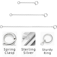 VANBARIS 3 Pcs 925 Sterling Silver Necklace Extender 1 2 3 inch,