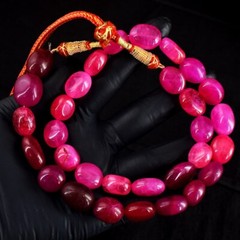 MOst Brilliant Design 571.00 Cts Pink Ruby Beaded Necklace Jewelery VK 18 E682