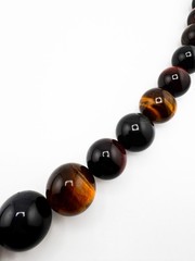 Jay King DTR 925 Sterling Silver Tigers Eye Beaded Necklace & Bracelet Set