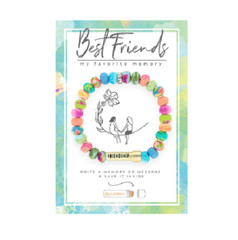 NEW JILZARA Clay Beads BEST FRIENDS MESSAGE BOX MULTI COLOR Petite Bracelet