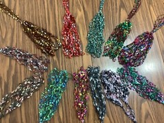 Lovely Trellis Ladder yarn necklace FULLER FLUFFIER 60+ SHIMMERING COLORS