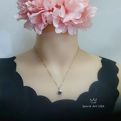 2.2 CT Mystic Topaz Necklace – Gemstone Simple Bowknot Rainbow Topaz Sterling