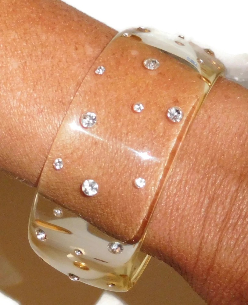 Sobral Strass PB34 Crystal Rhinestone Clear Artist Made Bangle Bracelet