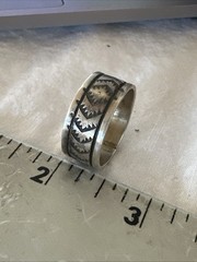 Old Pawn Men Women Wedding Band Navajo Stamped Sterling Silver Ring Sz 12 20054