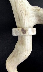 HANDCRAFTED OOAK SHED DEER, ELK ANTLER RING,SIZE 14 , R-363