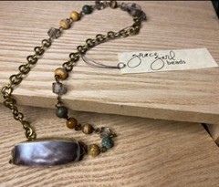 HANDMADE Chain Artisan Abalone Natural Gemstone Choker/Bracelet Wrap GORGEOUS