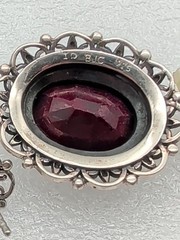 Vtg S Behnam BJC Bali 925 Sterling Silver Natural Faceted Ruby Dangle Earrings