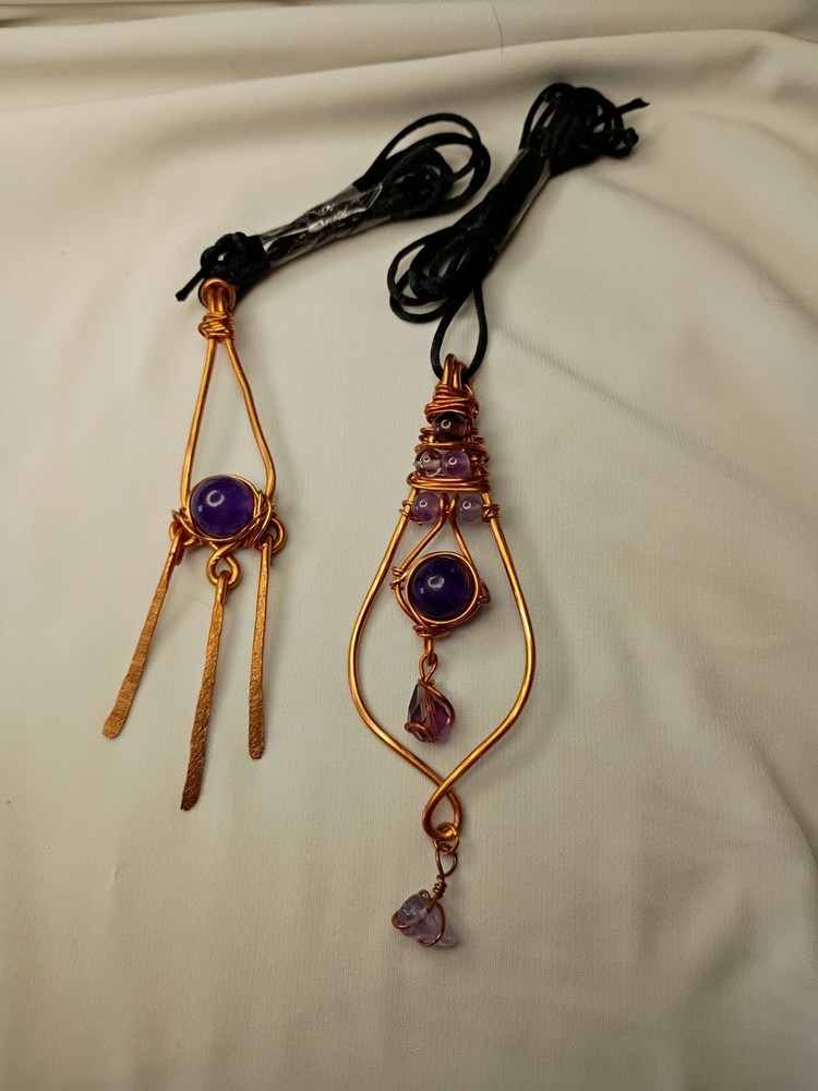 Artisanal Jewelry Amethyst Gemstone Beads Pendants Item #26360
