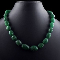 Wonderful Carved Green Emerald 522.00 Cts Beautiful Necklace Jewelery VK 45 E625