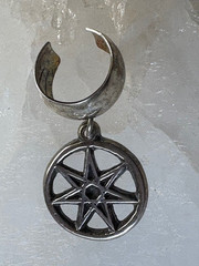 Ear Cuff with 7 Pointed Star 92.5 Psychic power Handmade Signed by JKL 618