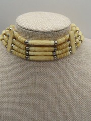 Native American Carved Beaded Choker Necklace