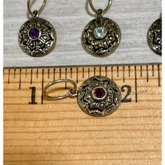 Love Heals Blue Zircon DECEMBER Birthstone Round White Bronze Charm LH93