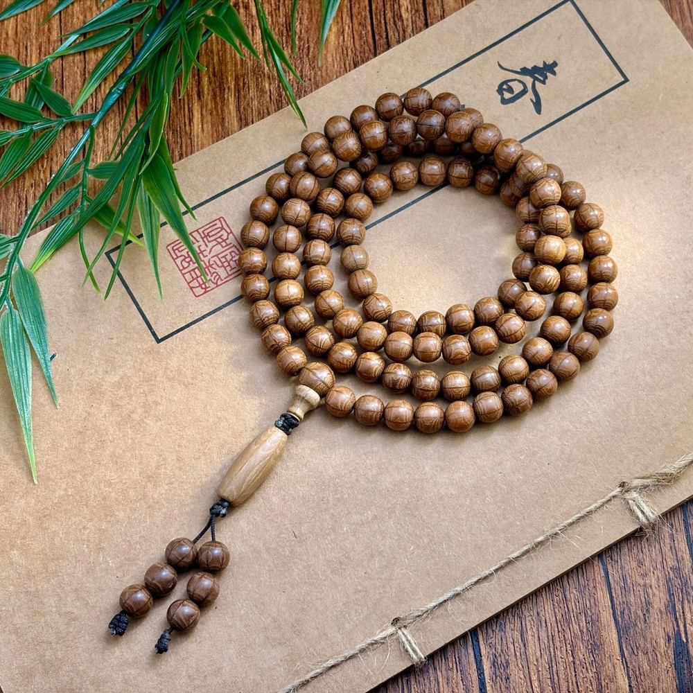 Premium Dragon-Subduing Wood 108-Bead Prayer Bead Bracelet Fashion Necklace