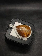 Natural Tiger eye Faceted Gemstone Pendant-Designer Pendant-Vintage Tiger Pendan