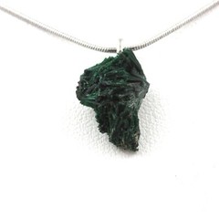 Raw Malachite Necklace. 6.75 Ct. Kipushi Mine, Haut-Katanga, Congo. Made In