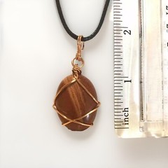 Mookaite Gemstone Pendant, Copper Wire, 18 In. Jewelry, Necklace Gift.