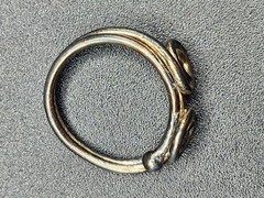 #0296 – Handmade Wire Wrapped Spiral Ring Size 3 Silver Tone Artisan Boho 1.8g