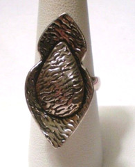 Elegant Handcrafted Organic Modern Modernist Sterling Silver Ring Size 8
