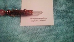 FAIRY Fairies Glass CHERRY QUARTZ Genuine Lemurian Crystal Point PENDANT Wand P