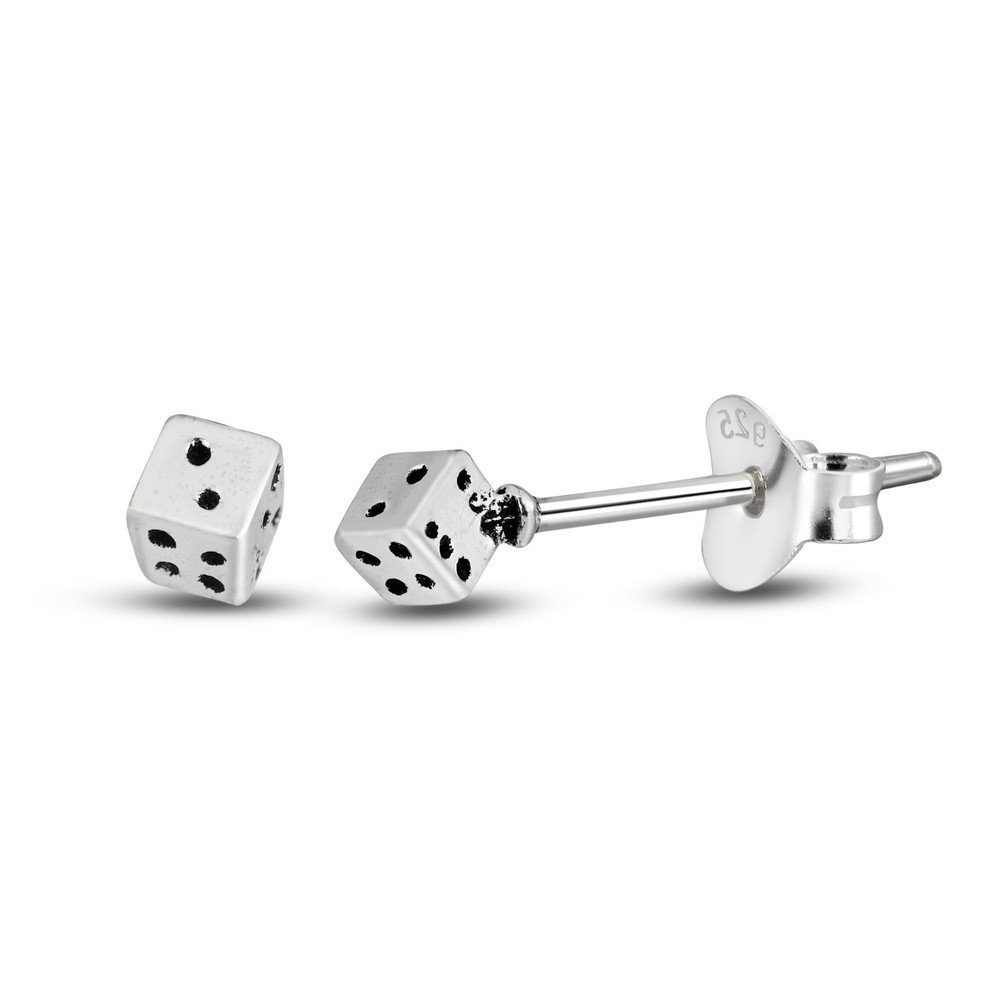 AeraVida 925 Sterling Silver Lucky 3×3 mm Dice Stud Earrings | Small,
