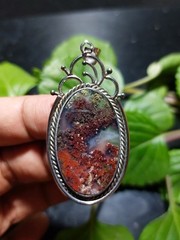 scenic moss agate pendant size 27x40x5 mm