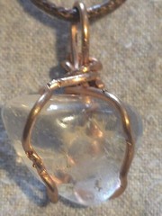 Clear Quartz Pendant On A Brown Hemp Necklace