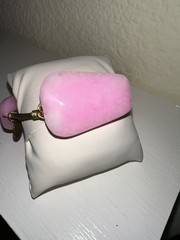 Pink Stone Bangle. Bracelet Stackable Gold Tone