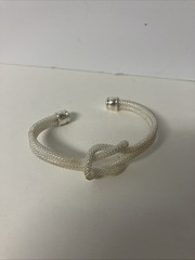 Vtg Sterling Silver 925 Twisted Knot Cable Cuff Bracelet Open Back 6.5’’ 15.592g