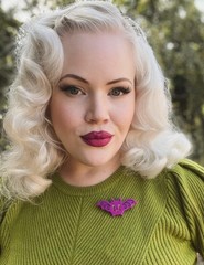 Gothic Glam Bat Scatter Pin PLUM by Johanna Parker x Lipstick & Chrome