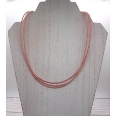 Necklace 3 Strands Beaded Pink