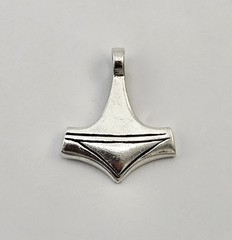 Vintage Thor’s Hammer Mjolnir Sterling Silver Etched Viking Pendant 3.5g 925