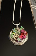 Vintage Artifacts w/Sterling Silver 925 Necklace Handmade Pendant 12.5″~ By NIA