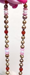 LOVELY Gold-Fill Rhodochrosite, Carnelian, Pearl Victorian Dove, Floral Necklace