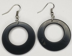 Shungite Earrings EMF 5G Wi Fi Protection Jewelry – Double Circle – 1 pair