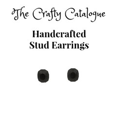 Black Beveled Princess Cut Studs Made From Plant-Based Polymer Resin
