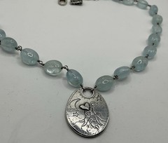 Jes Maharry “You Only Live Once” Sterling Silver & Aquamarine Necklace 18-19”