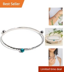 Versatile Handmade Bangle Bracelet with Three Glass Gems – Eco-Conscious Jewelry