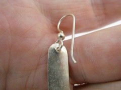 Bonny Signed Sterling Silver Blue Glass Accent Hook Earrings 3.9g 1.75 Inch Long